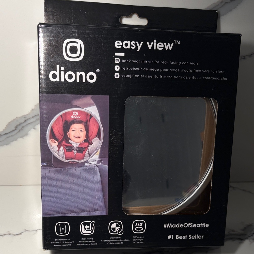 New in box diono Easy View Back Seat Mirror - Black
